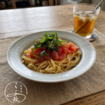 塩昆布トマトの冷製パスタ